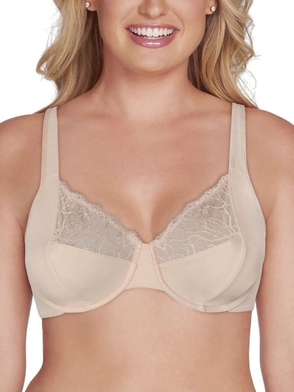 Vanity Fair Minimizer Bra Women’s US Size 36D Beige 76014 Underwire Lace